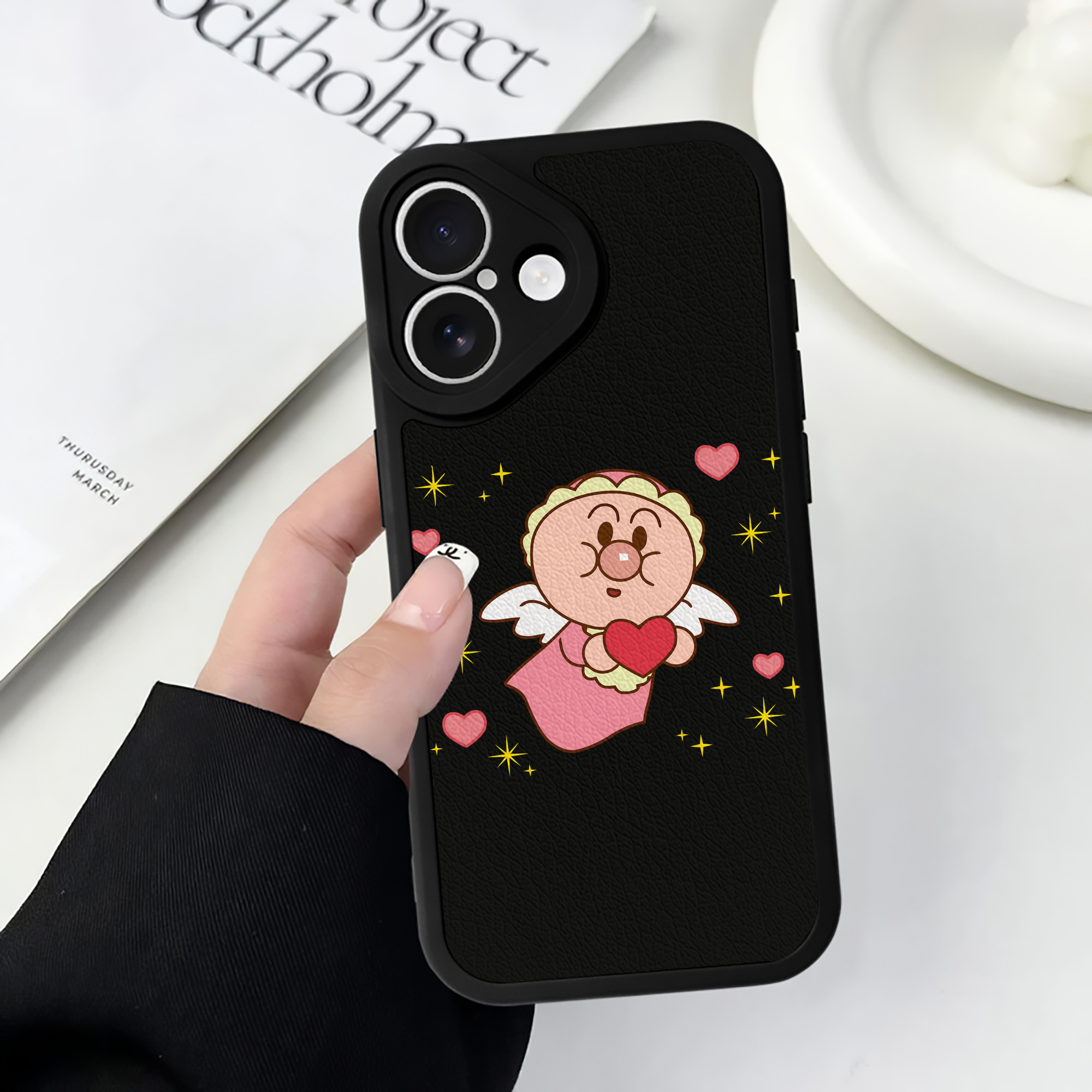 （画像用） アンパンマン Anpanman 【iPhone 16シリーズ対応】シリコンスマホケース（レザー調） 材質：シリコン